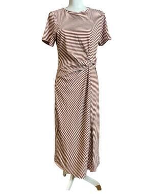 Loft cotton knit t-shirt dress, with twist at waist medium